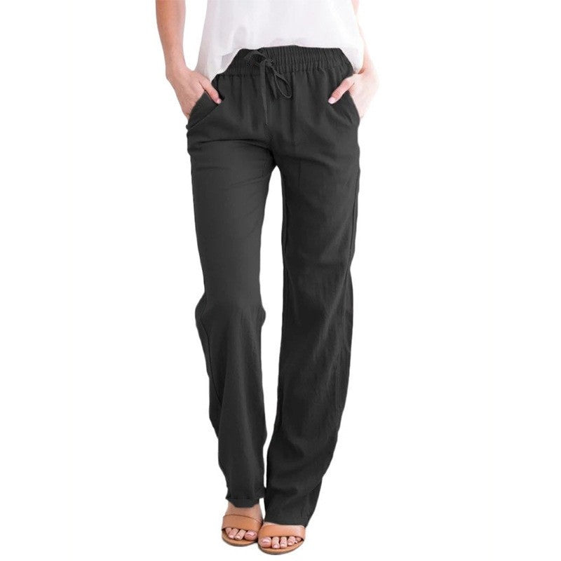 Relaxed Wide-Leg Pants with Adjustable Drawstring - Casual and Comfortable
