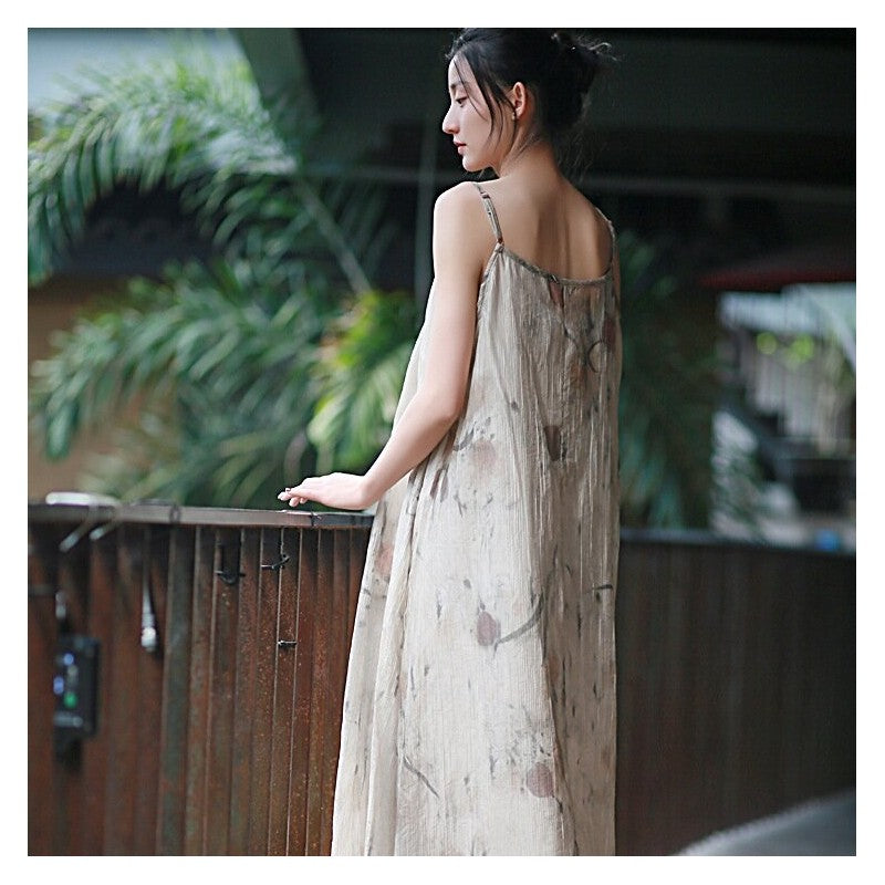 Floral Print Loose Fit Camisole Dress