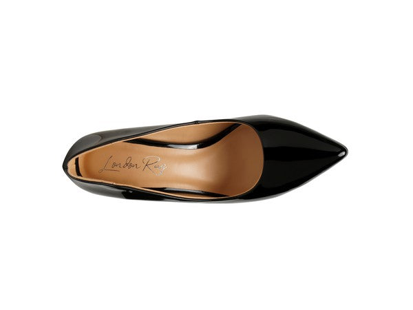 Kamira Patent Block Heeled Pumps