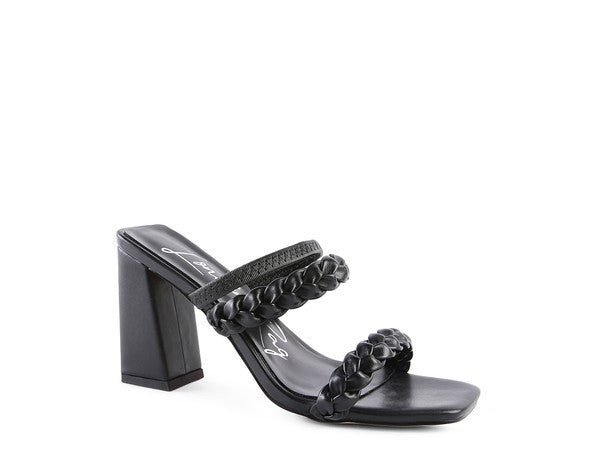 Arnie Braided Straps Block Heeled Sandals