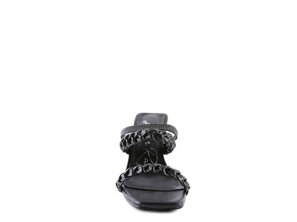 Arnie Braided Straps Block Heeled Sandals