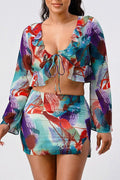 Color pallet ruffle lightweight two pcs set