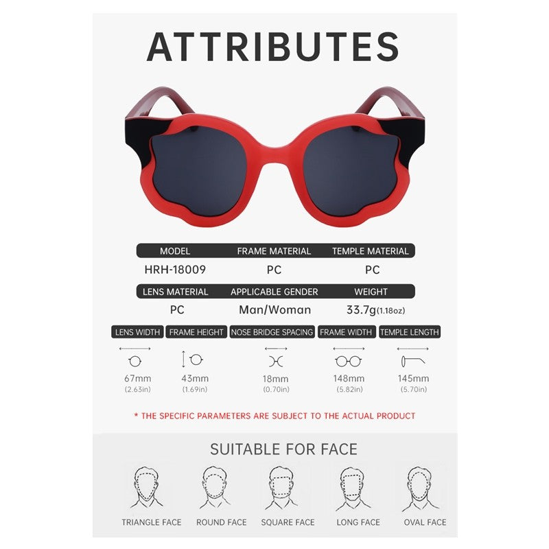 Irregular Full Frame UV400 UV Protection Outdoor Eyewear Sunglasses