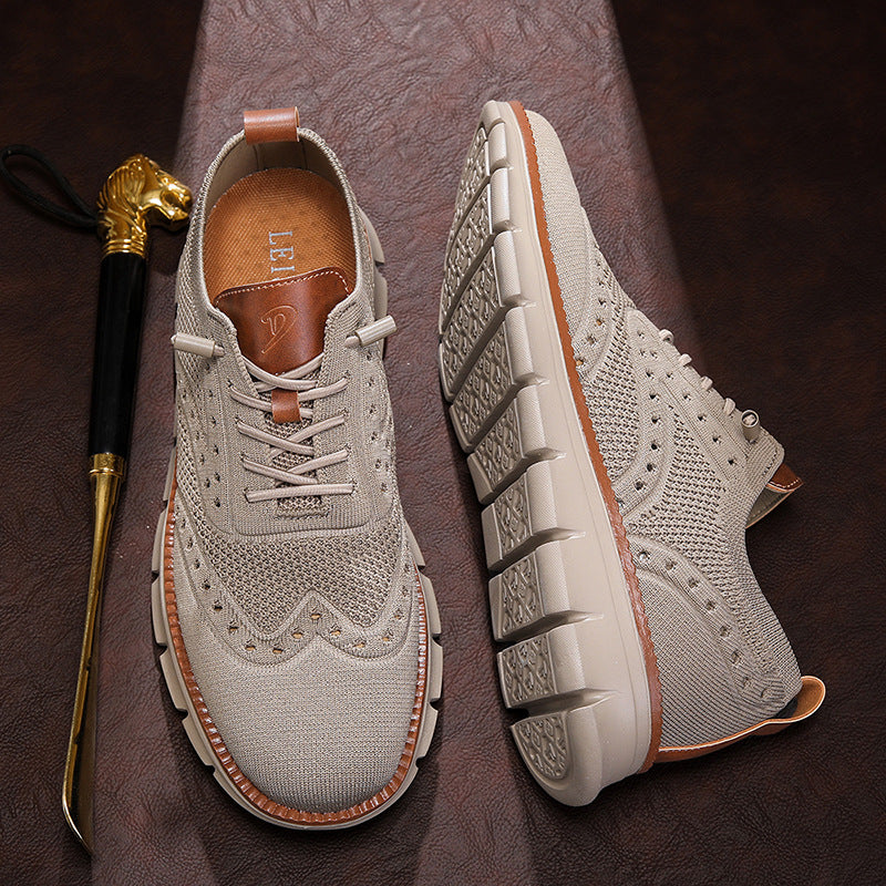 Men's Breathable Mesh Lightweight Casual Sneakers - Slip-On Walking Shoes