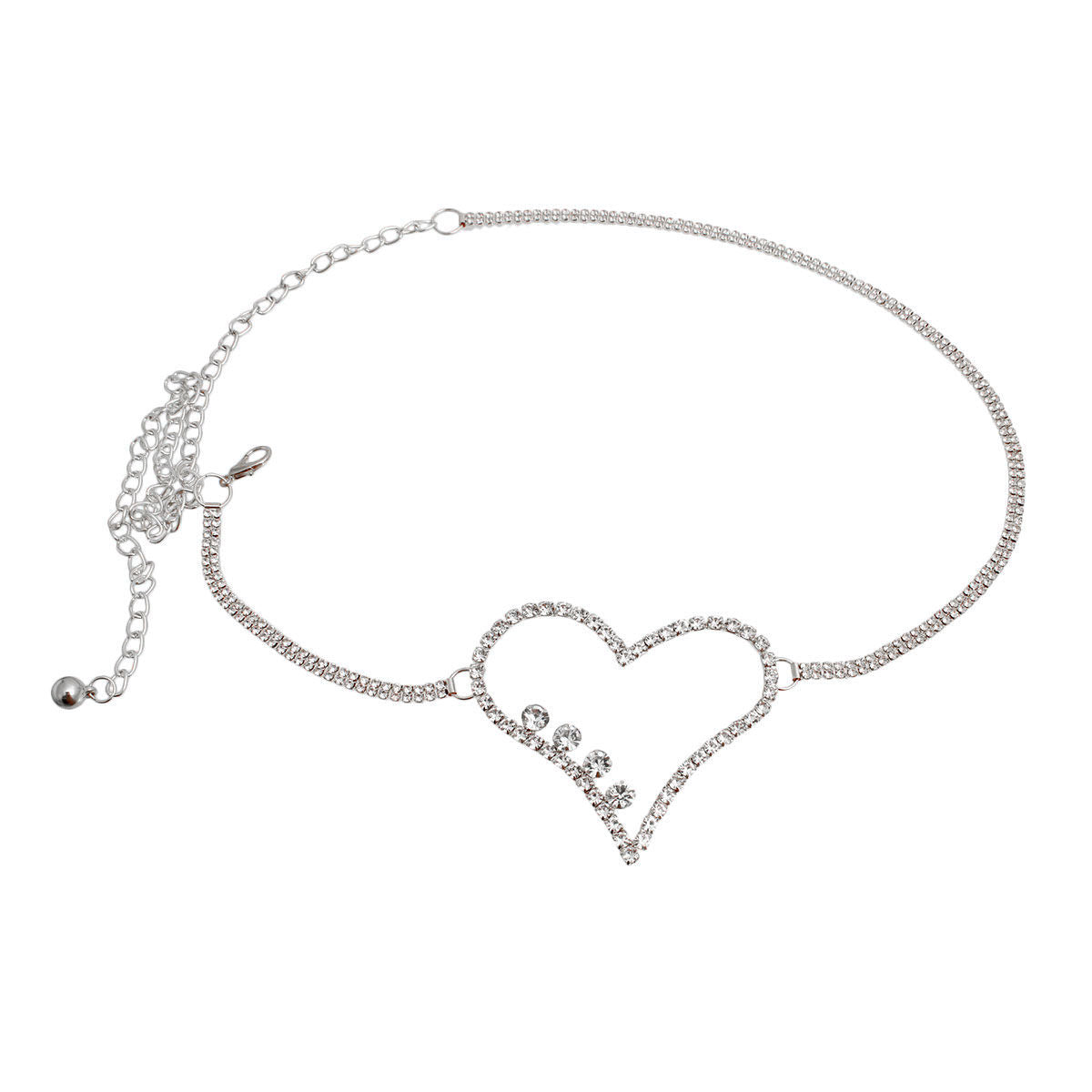 Chain Belt with Silver Embellished Heart Detail – Stylish Fashion Accessory