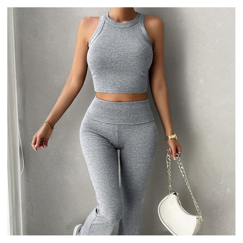 Sporty Slim Fit Sleeveless Casual Set