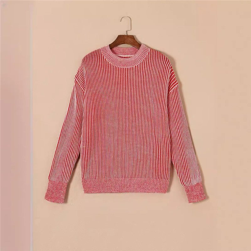 Striped Thickened Turtleneck Long Sleeve Sweater