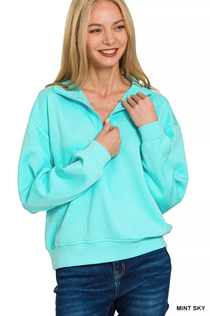 Scuba Half Zip Pullover Sweatshirt