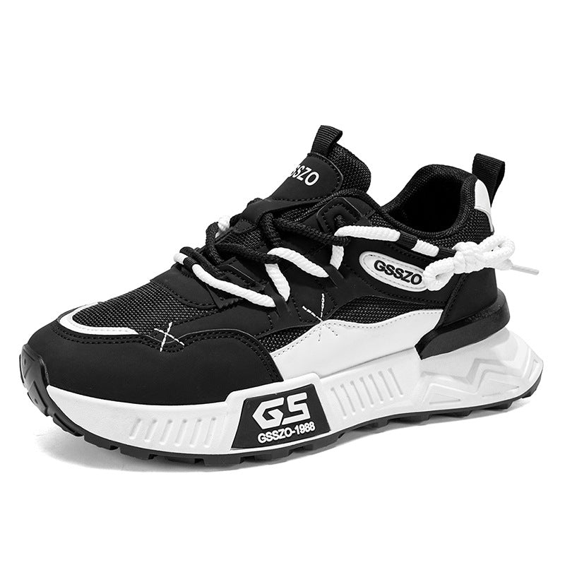 Men's Chunky Sole Dad Sneakers - Breathable Casual Shoes with Thick Sole