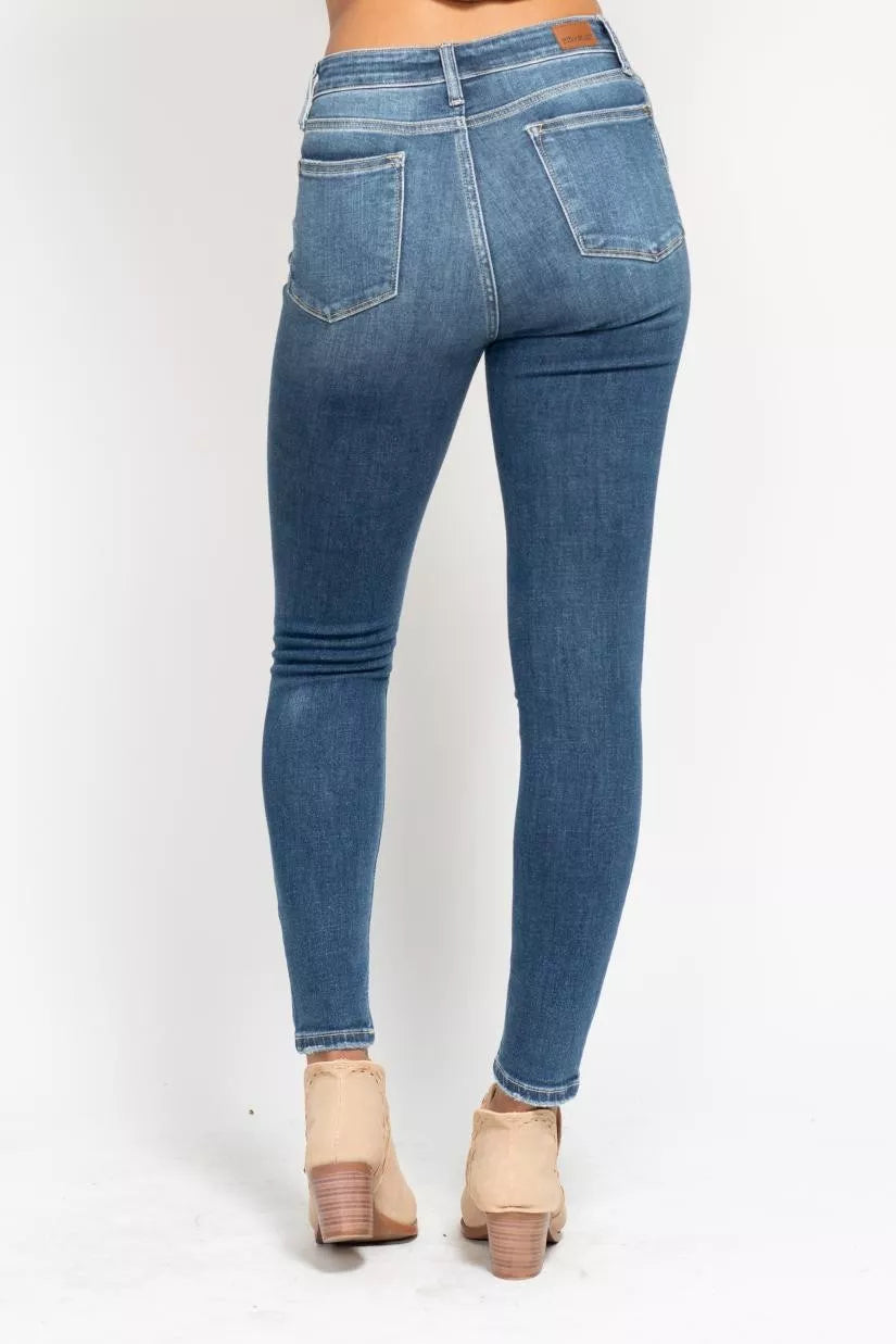 Full Size High Rise Button Fly Skinny Jeans Plus Size