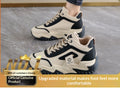Korean Style Women's Casual High-Top Dad Shoes | Lace-Up Synthetic Leather Sneakers