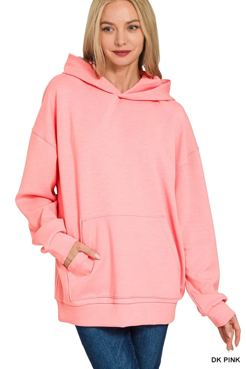 Oversized Scuba Hoodie with Kangaroo Pocket