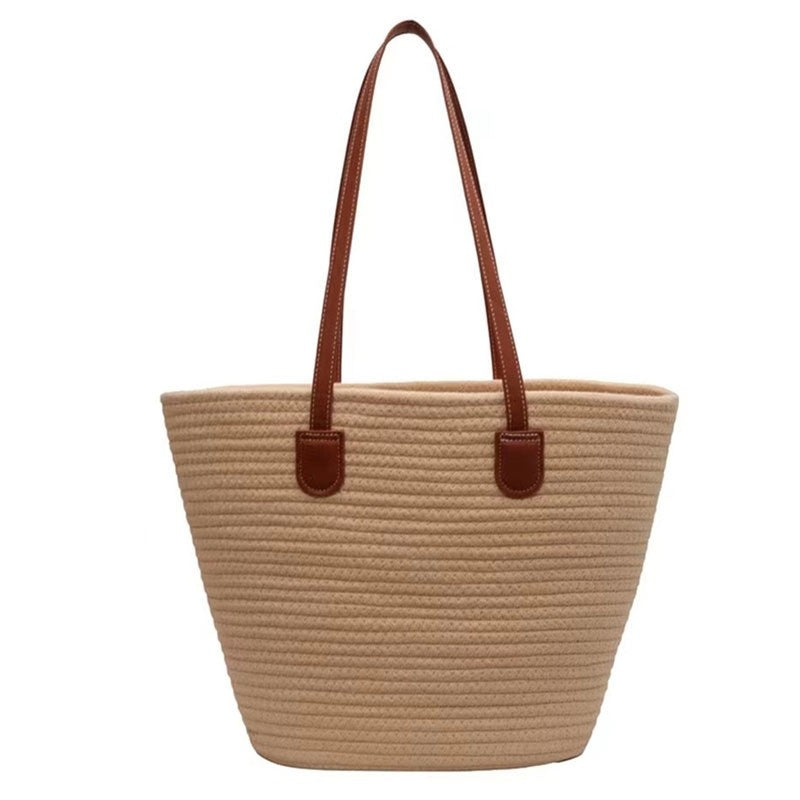 Colorful Oversized Woven Shoulder Tote Bag