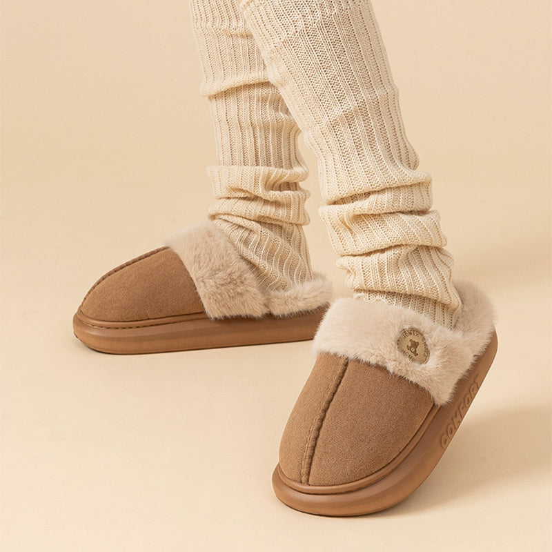 Plush Fleece Slippers for Women & Men | Winter Warm Indoor House Shoes with Non-Slip Sole