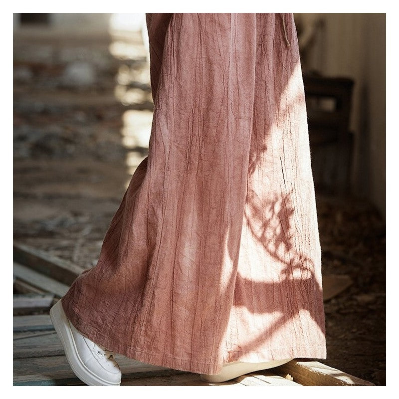 Elastic Waist Tie-Dye Straight Leg Pants