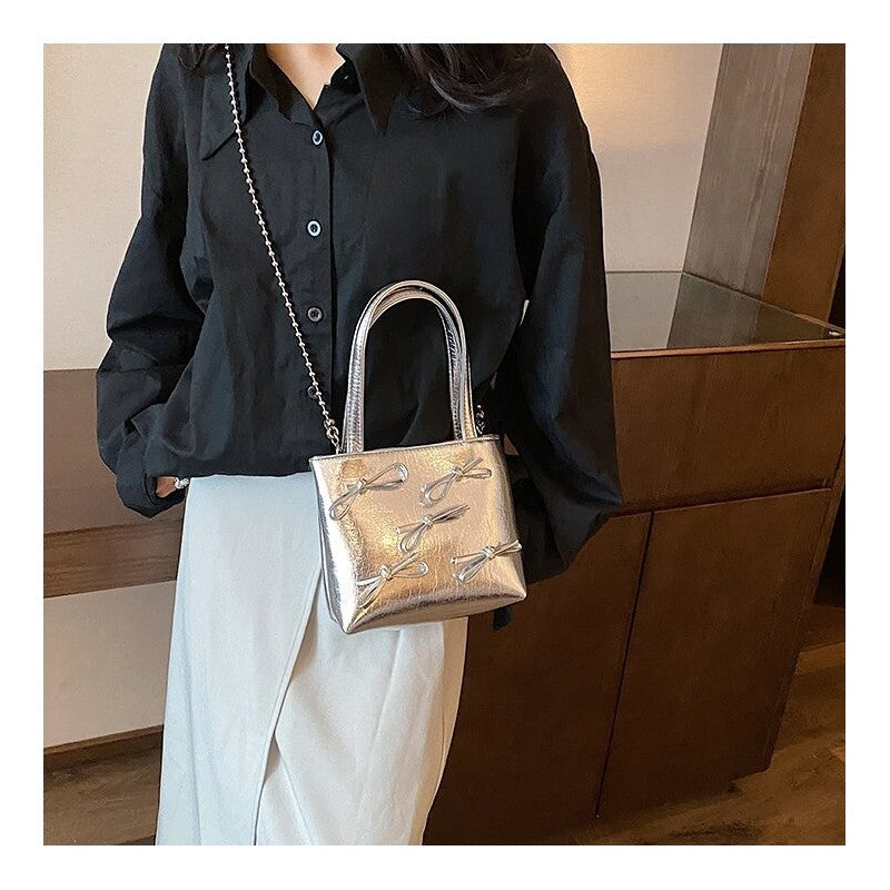 Versatile Chain Single Shoulder Crossbody Handheld Bucket Bag