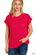 Hacci Slub Rolled Up Sleeve Tee
