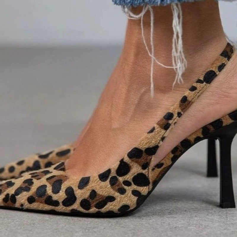 Women's Elegant Pointed-Toe Heels - Satin Slip-On High Heels with Buckle - Plus Size 34-45