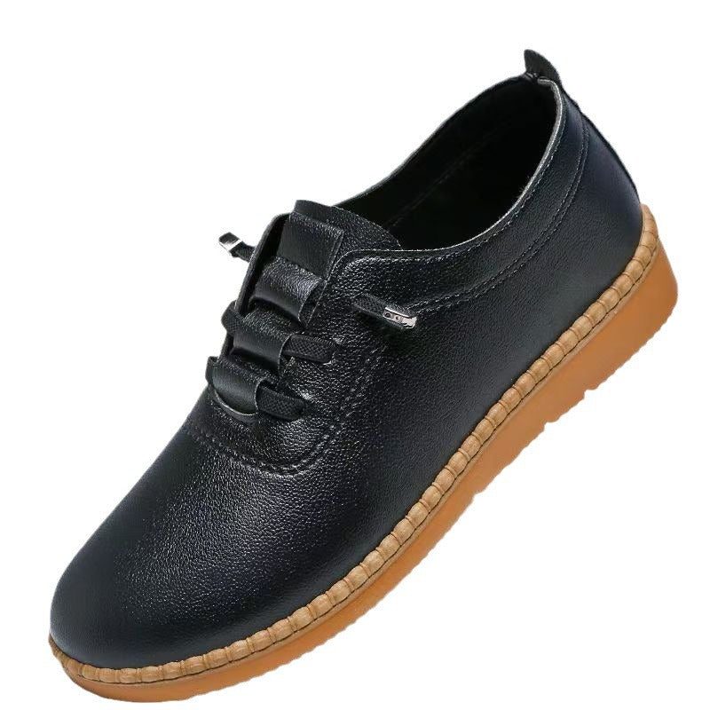Women's Oxford Flat Shoes – Soft Sole, Non-Slip, Breathable PU Leather