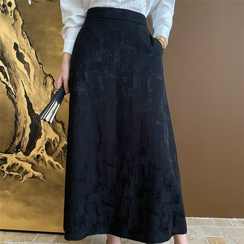 Floral Jacquard Vest and Skirt Ensemble