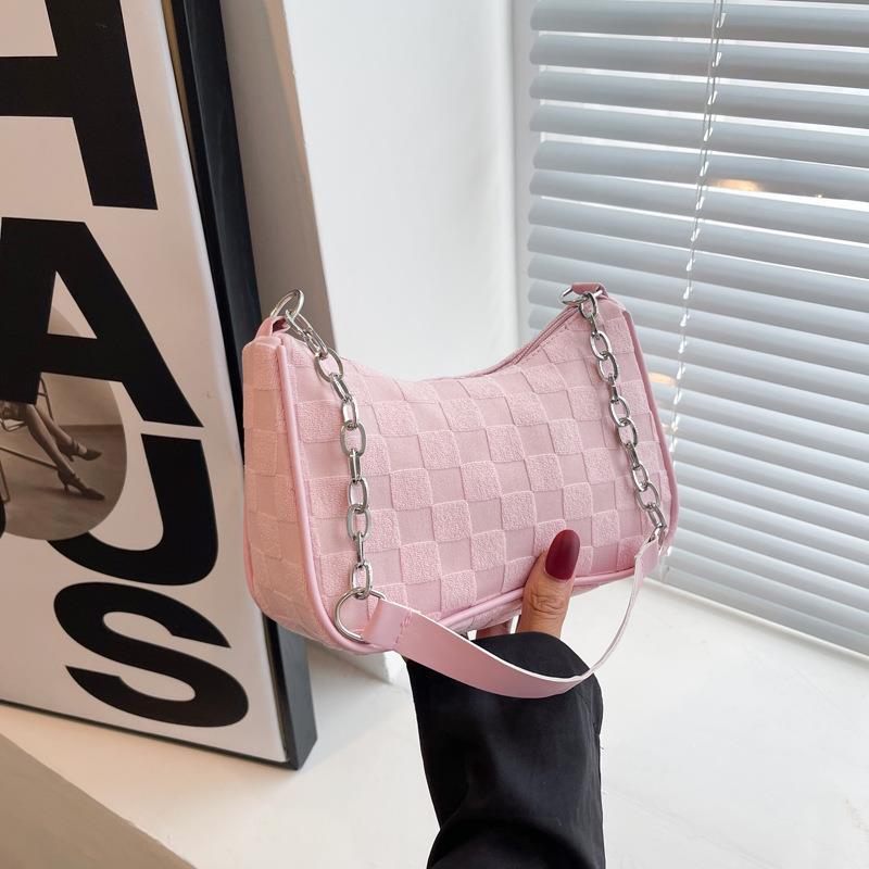 Korean Canvas Plush Crossbody Bag - Women's Trendy Square Shoulder Bag with Zipper Pocket