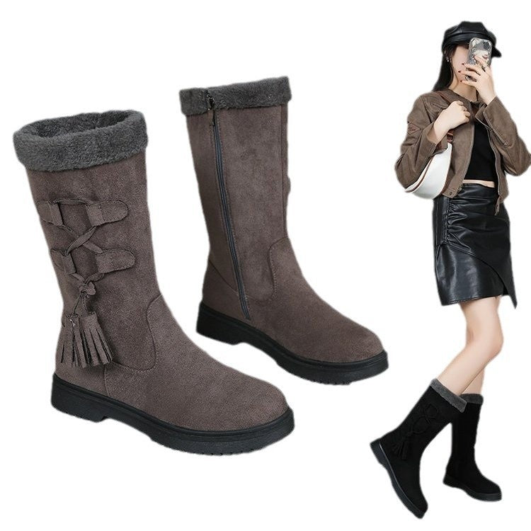 Thick-Soled Fleece-Lined Snow Boots