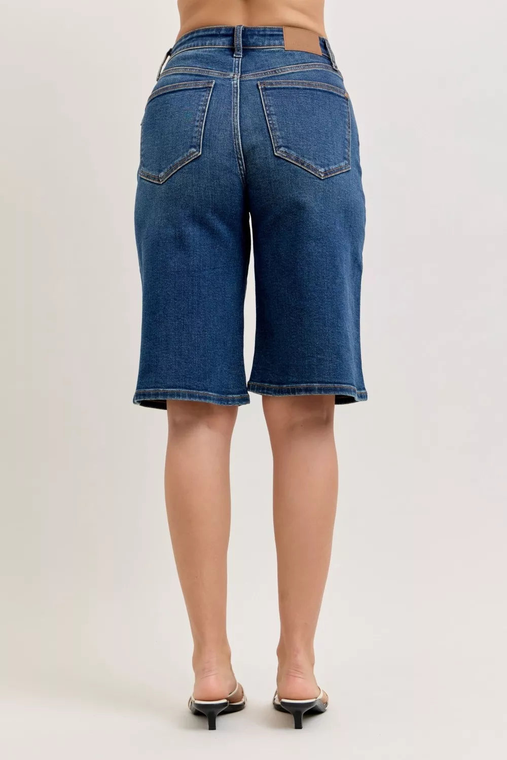 High Waist Bermuda Denim Shorts