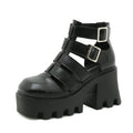 Women's Vintage Roman Sandals | Hollow-Out Woven Square Toe Chunky Platform Heels