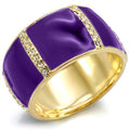 Gold Brass Ring with Top Grade Crystal in Clear