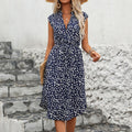 Stylish Leopard Print Sleeveless Dress with Waist Cinching
