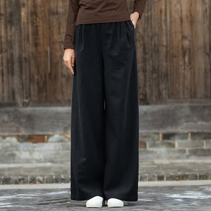 Versatile Casual Trousers in Solid Color
