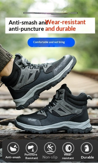 Men's Steel Toe Safety Work Shoes - Anti-Smashing Puncture Resistant Industrial Boots
