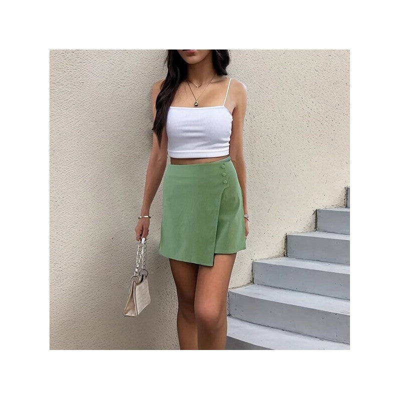 Solid Color High-Waisted Skirt Pants: Elevate Your Style