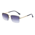 Fashion Half-Frame Diamond Cut Edge Sunglasses