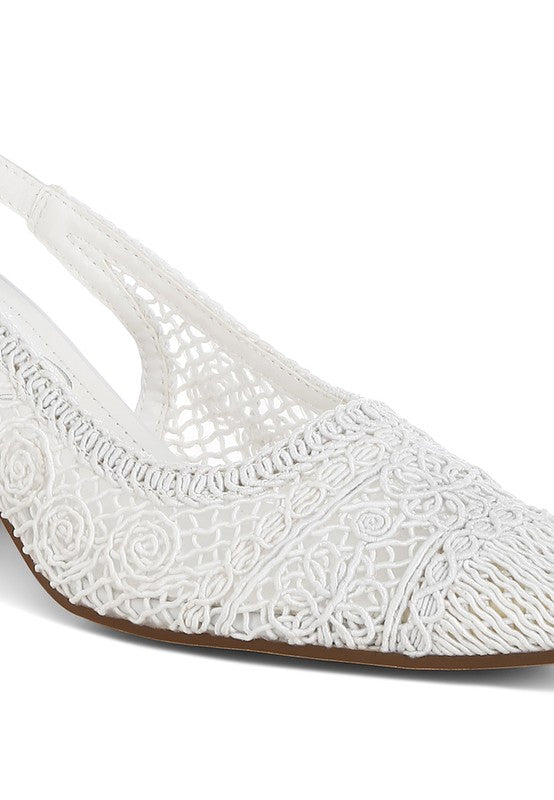 Tolina Woven Design Slingback Sandals