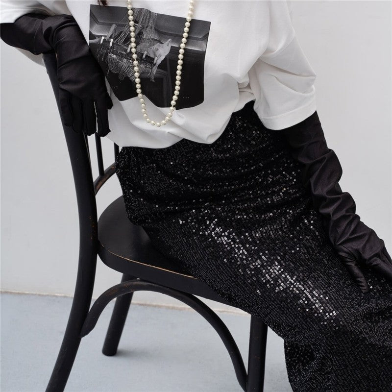 Sequin Embellished Vest and Maxi Skirt Ensemble