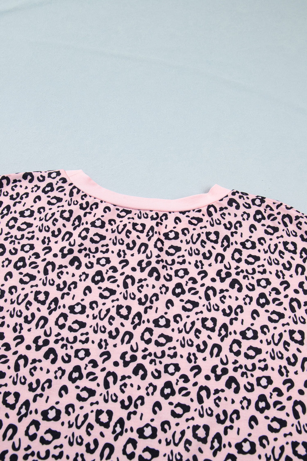Pink Leopard Striped Contrast Patchwork Plus Size Tee