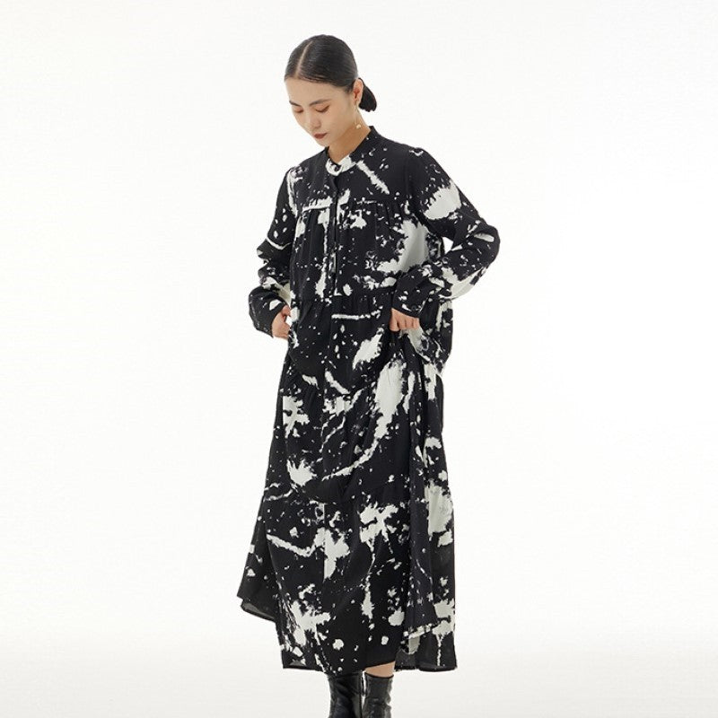 Vintage-Inspired Printed A-Line Dress