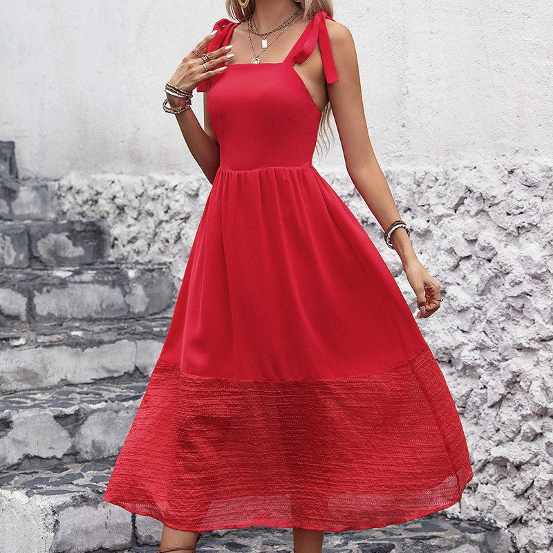 Solid Color Sleeveless Strappy Dress in Trendy Fashion Style