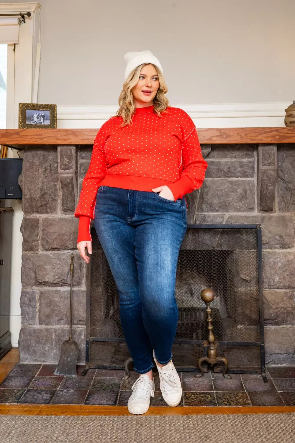 Full Size Washed Thermal Skinny Jeans Plus Size
