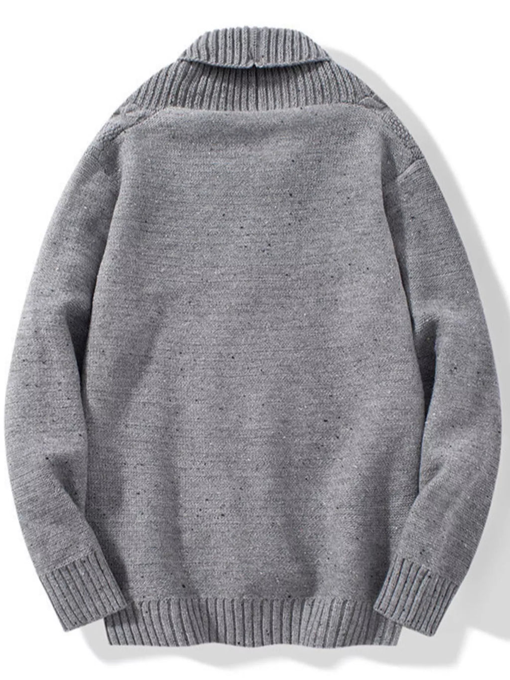 Men's Shawl Collar Cable Knit Button-Up Cardigan