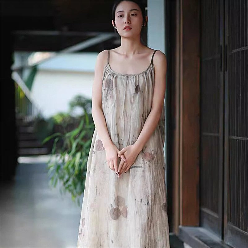 Floral Print Loose Fit Camisole Dress