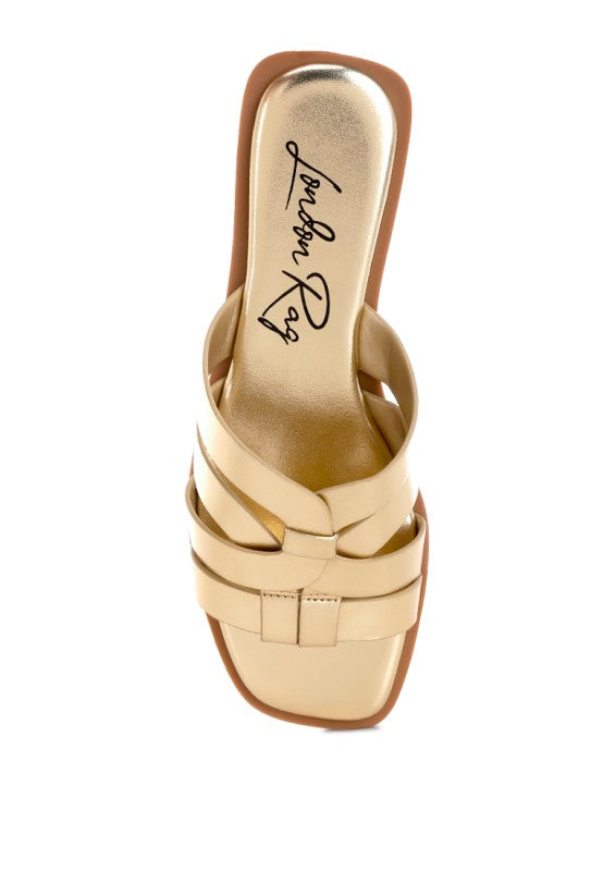 Heble Metallic Faux Leather Slip Ons