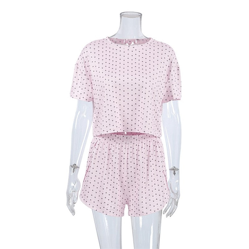 Printed Crop Top and Shorts Set