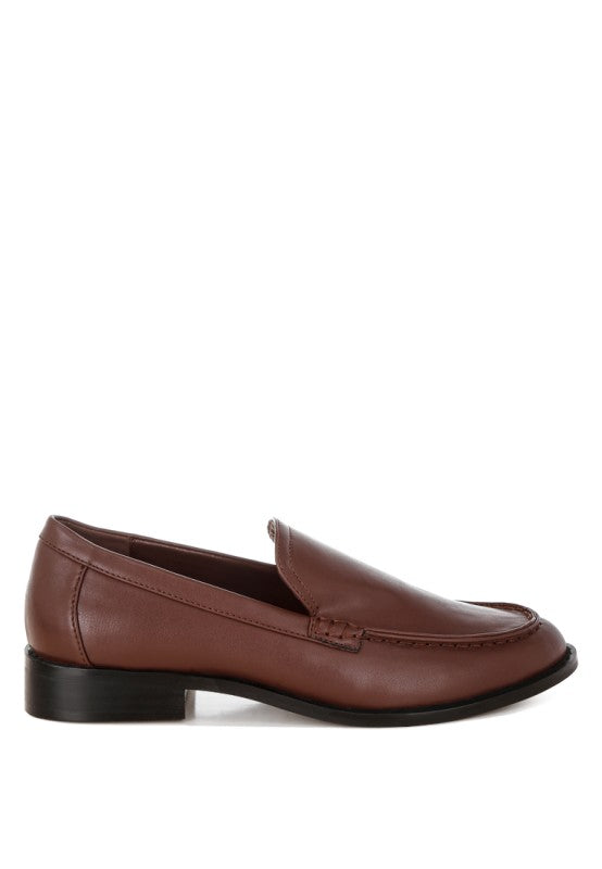 Ninto Low Heel Pleather Loafers
