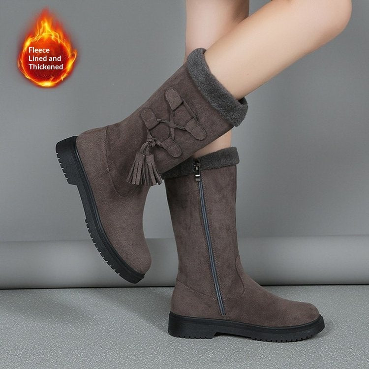 Thick-Soled Fleece-Lined Snow Boots
