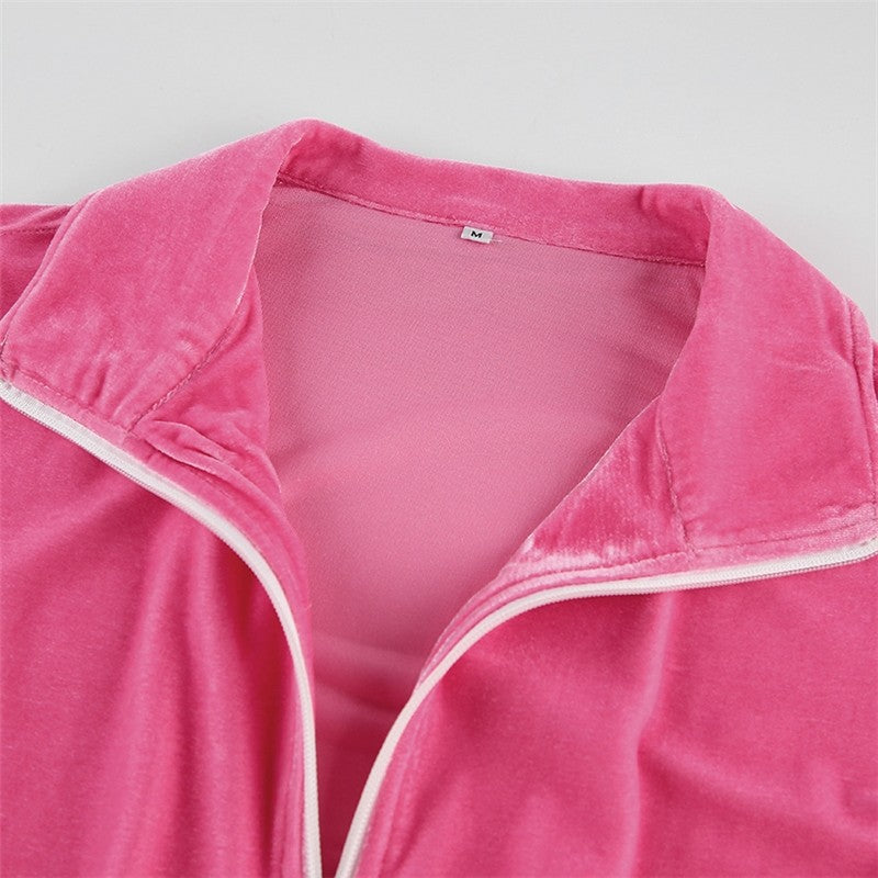 Velvet Drawstring Hoodie and Wide Leg Pants Sports Casual Suit