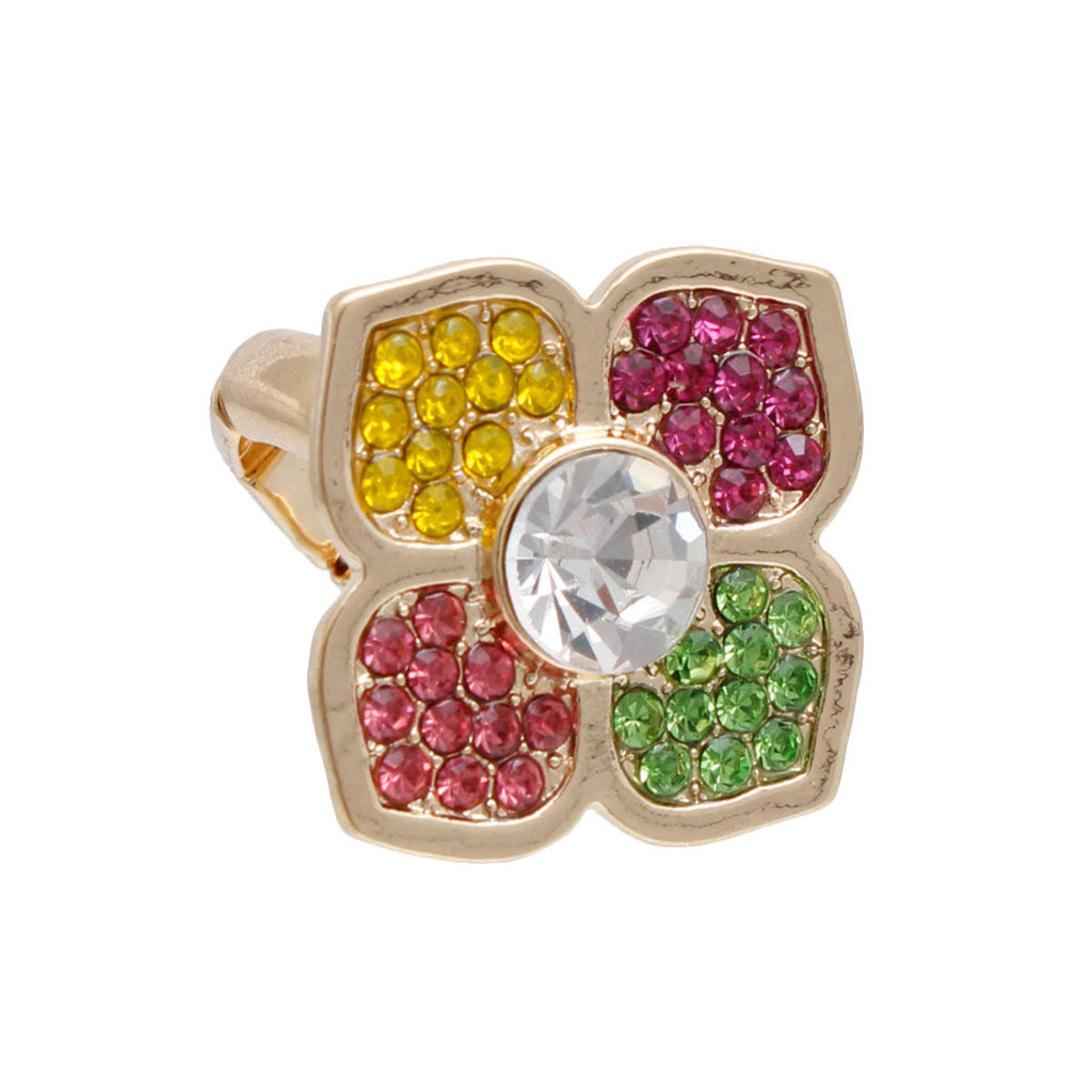 Flower Ring Rainbow Elegance Stylish Statement Jewelry