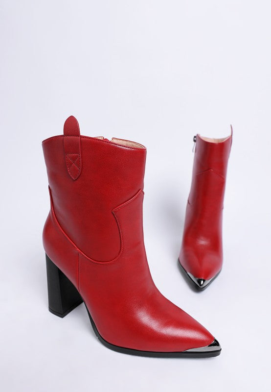 Hatter Pointed Toe Faux Leather Boots