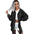 Loose Fit Solid Color Long Sleeve Cover-Up